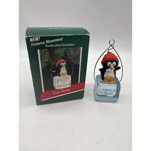 Vtg Hallmark 1989 COOL SWING Penguin Have A Cool Hanging Christmas Ornament